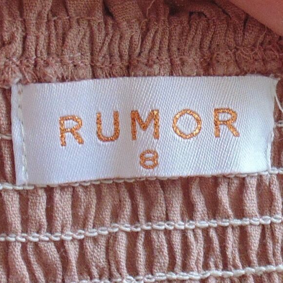 RUMOR Romper, 8, Desert Rose, Ruffle hem/waist Bust, Smocked, Spaghetti Straps, - Picture 7 of 12